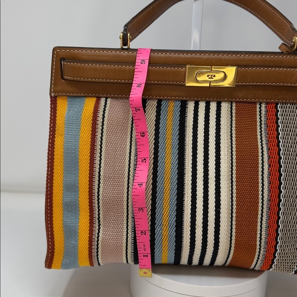 Tory Burch Lee Radziwill Patchwork Webbing & Leather Bag - Picture 12 of 17